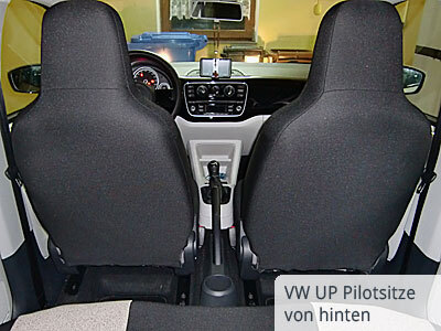 VW UP Cockpitsitze von hinten