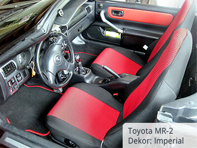 Toyota MR 2 / Fortis rot / Sitzbezüge Vordergarnitur