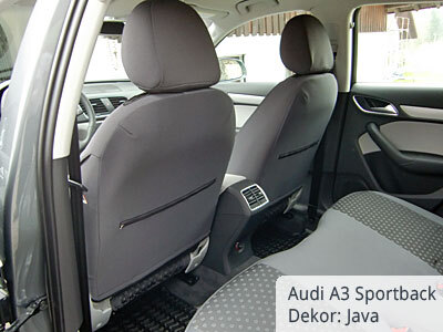 Audi A3 Sportback Sitzbezüge Vordersitze von hinten